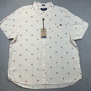 Chubbies Shirt Mens 2XL White All Stars No Stripes Resort Weave Friday‎